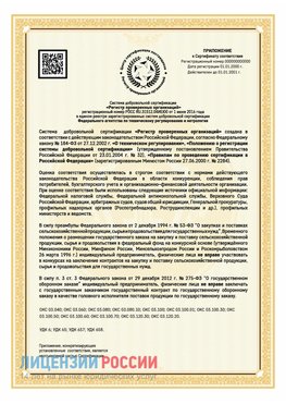 Приложение к сертификату для ИП Зарайск Сертификат СТО 03.080.02033720.1-2020